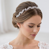 Flora Pearl & Crystal Wedding Headband – Floral Bridal Hair Vine Headband