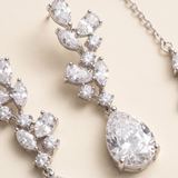 Genevieve CZ Bridal Earrings – Pear Drop Wedding Earrings