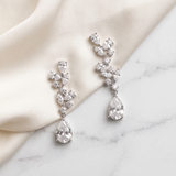 Genevieve CZ Bridal Earrings – Pear Drop Wedding Earrings
