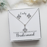 Gianna Bridesmaid Jewelry Set – Marquise Cubic Zirconia Bridal Necklace & Earrings, Wedding Jewelry Gift
