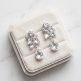 Grace Crystal Bridal Jewelry Set - Silver Wedding Necklace & Earrings