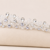 Helena Crystal Bridal Tiara – Wedding Crown Rhinestone Crystal Headpiece Silver