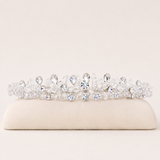 Helena Crystal Bridal Tiara – Wedding Crown Rhinestone Crystal Headpiece Silver