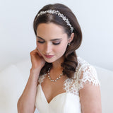 Karina Crystal Headpiece – Bridal Headband Wedding Hair Vine Crystal Ribbon Headpiece