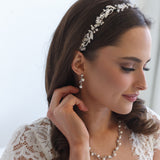 Karina Crystal Headpiece – Bridal Headband Wedding Hair Vine Crystal Ribbon Headpiece