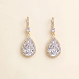 Isabella Teardrop Bridal Earrings – Cubic Zirconia Wedding Earrings
