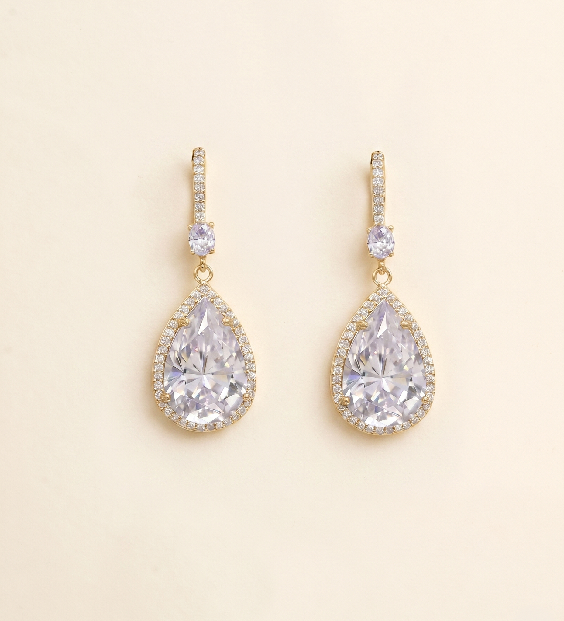 Isabella Teardrop Bridal Earrings – Cubic Zirconia Wedding Earrings
