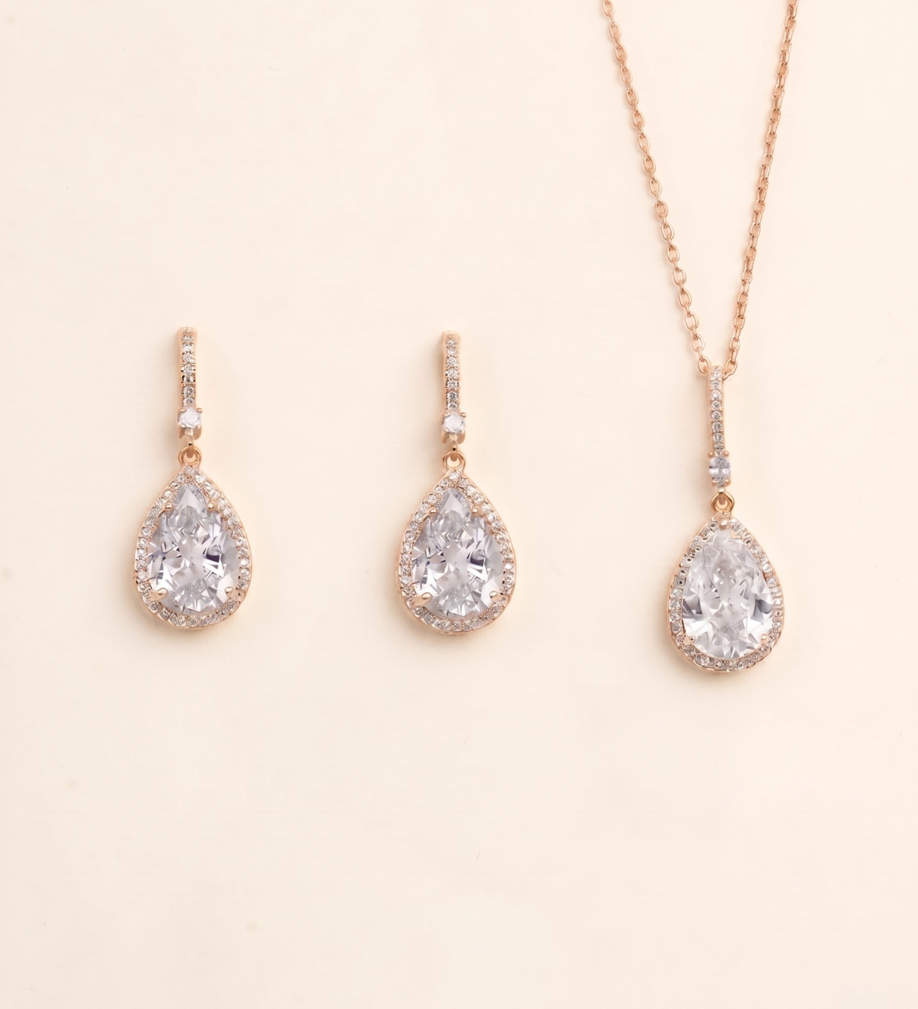 Isabella Teardrop Bridal Earrings – Cubic Zirconia Wedding Earrings