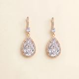 Isabella Teardrop Bridal Earrings – Cubic Zirconia Wedding Earrings