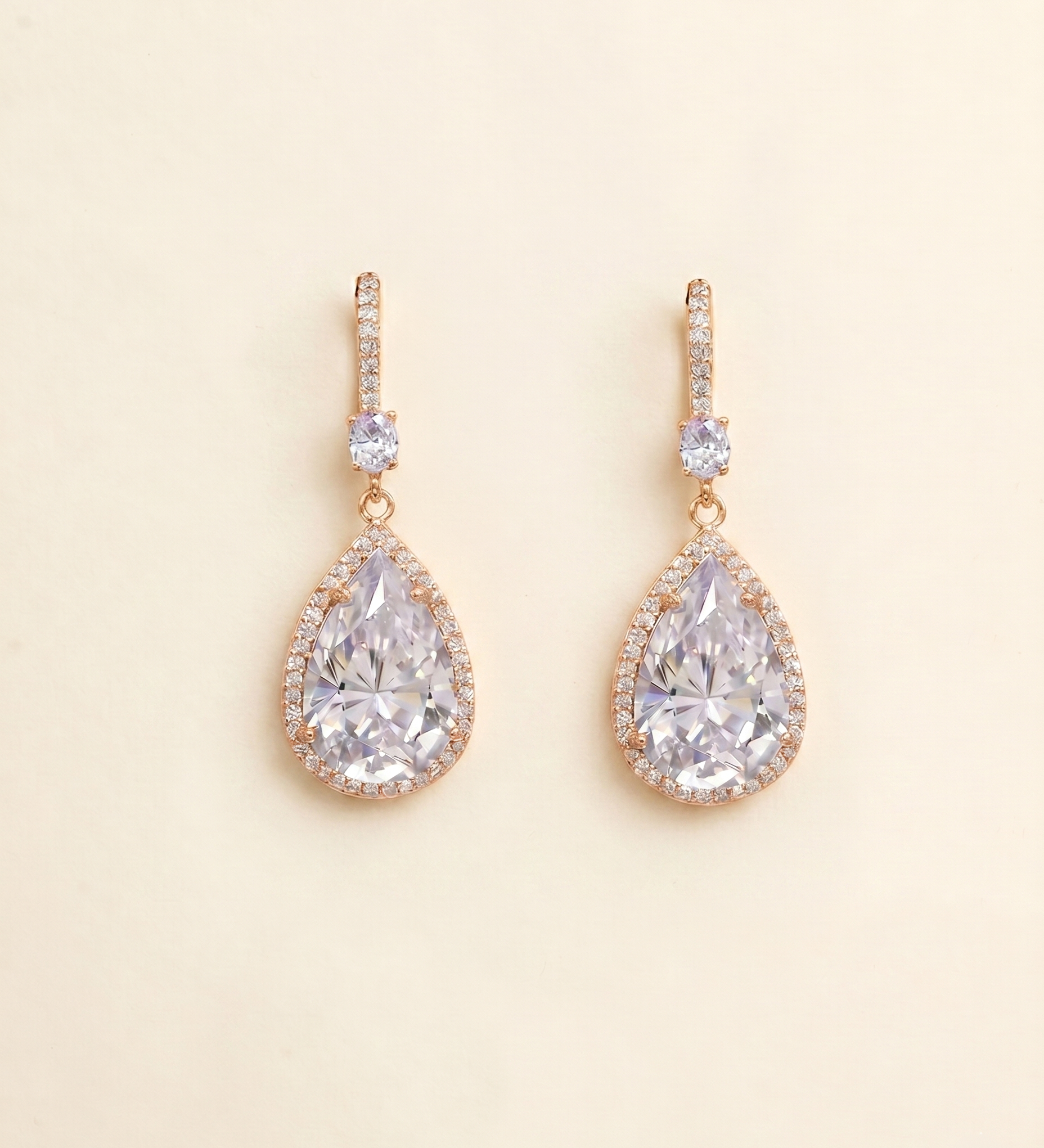 Isabella Teardrop Bridal Earrings – Cubic Zirconia Wedding Earrings