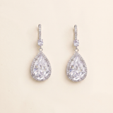 Isabella Teardrop Bridal Earrings – Cubic Zirconia Wedding Earrings