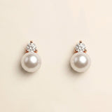Jennifer Rose Gold Pearl Stud Earrings