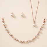 Jennifer Rose Gold Pearl Jewelry Set