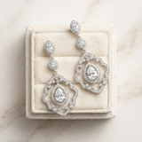 Joslyn Jewelry Set - Silver Cubic Zirconia Bridal Necklace and Earrings