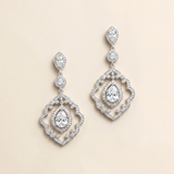 Joslyn Jewelry Set - Silver Cubic Zirconia Bridal Necklace and Earrings