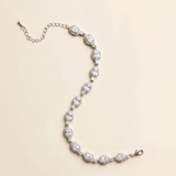 Juliette CZ Bracelet – Silver Oval Cubic Zirconia Bridal Bracelet