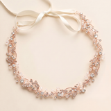 Karina Crystal Headpiece – Bridal Headband Wedding Hair Vine Crystal Ribbon Headpiece