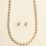 Kaylie Knotted Pearl Jewelry Set – Flower Girl Necklace & Stud Earrings