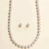 Kaylie Knotted Pearl Jewelry Set – Flower Girl Necklace & Stud Earrings