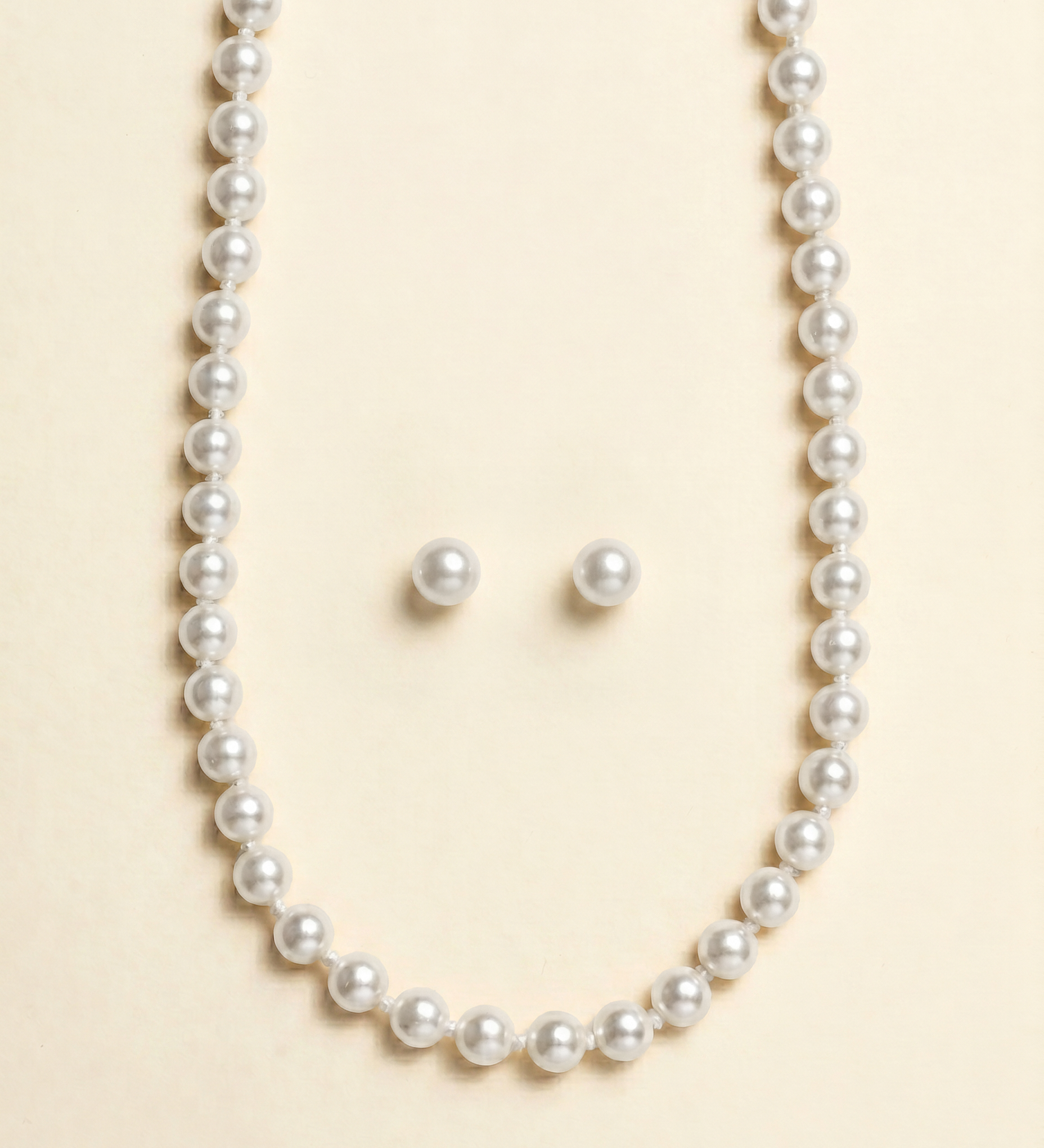 Kaylie Knotted Pearl Jewelry Set – Flower Girl Necklace & Stud Earrings