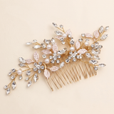 Kendra Bridal Hair Comb – Crystal Leaf Wedding Hair Comb Silver Floral Bridal Hair Accessory
