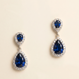 Kensley Sapphire Blue Earrings – Blue CZ Teardrop Bridal Earrings