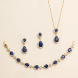 Kensley Sapphire Blue Earrings – Blue CZ Teardrop Bridal Earrings