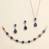 Kensley Sapphire Blue Earrings – Blue CZ Teardrop Bridal Earrings
