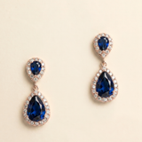 Kensley Sapphire Blue Earrings – Blue CZ Teardrop Bridal Earrings