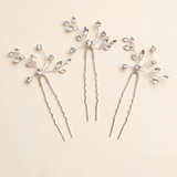 Layla Crystal Hair Pins – Rhinestone Wedding Hair Pins (Set of 3)