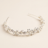 Mabel Crystal & Pearl Flower Headband – Floral Bridal Headband Wedding Hair Accessory