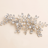 Maddie Pearl Hair Clip – Crystal Pearl Bridal Hair Clip Silver Wedding Headpiece Floral Statement Clip