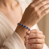 Marley Sapphire Blue Bracelet – Blue CZ Teardrop Bridal Bracelet