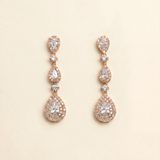 Mandy CZ Teardrop Bridal Earrings – Sparkling Cubic Zirconia Wedding Dangle Earrings