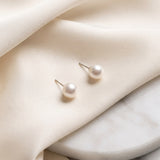 Mary Freshwater Pearl Stud Earrings | Classic 6mm Pearl Earrings