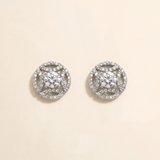 Meghan Wedding Earrings – Royal Inspired Silver CZ Halo Stud Earrings