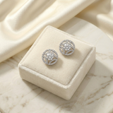 Meghan Wedding Earrings – Royal Inspired Silver CZ Halo Stud Earrings