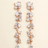 Nala Dramatic Long Earrings – Cubic Zirconia Bridal Drop Earrings Statement Wedding Earrings
