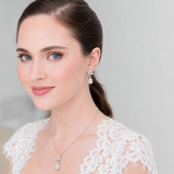 Natalia CZ Earrings – Cubic Zirconia Bridal Earrings Teardrop Wedding Earrings