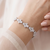 Pear Drops Bridal Bracelet – Mixed Cut Cubic Zirconia Wedding Bracelet