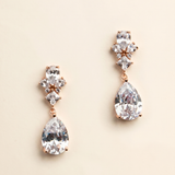 Pear Drops Rose Gold CZ Earrings