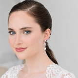 Penelope Pearl Bridal Earrings – CZ Pearl Drop Wedding Earrings