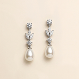 Penelope Pearl Bridal Earrings – CZ Pearl Drop Wedding Earrings