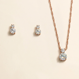 Petite Round Flower Girl Jewelry Set – CZ Necklace & Stud Earrings