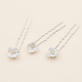 Sasha Floral Hair Pins – Pearl & Flower Wedding Hair Pins (Set of 3)