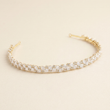 Savannah CZ Wedding Headband – Cubic Zirconia Bridal Headband Thin Crystal Hair Accessory