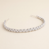 Savannah CZ Wedding Headband – Cubic Zirconia Bridal Headband Thin Crystal Hair Accessory