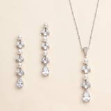 Sheila Pearl Jewelry Set – Pearl and CZ Bridal Necklace and Earrings Set