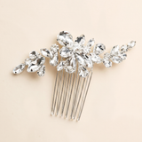 Erica Crystal Bridal Hair Comb – Silver Rhinestone Wedding Hair Piece Bridal Comb