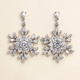 Snowflake Dangle CZ Earrings